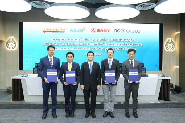 "Arun Plus partners with SANY Leadway Rootcloud to sign a memorandum of understanding  for a comprehensive E-Truck and E-Mobility business venture in Thailand."